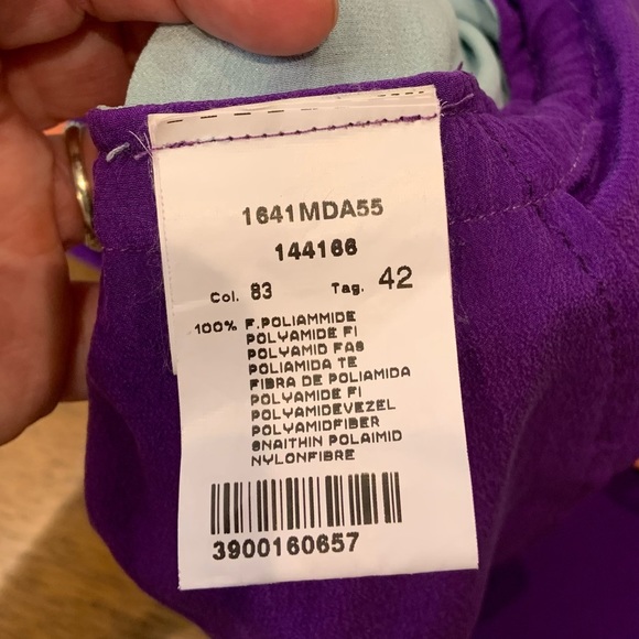 MSGM silk mini dress with drawstring and fun mix of floral and solid panels - Picture 9 of 9